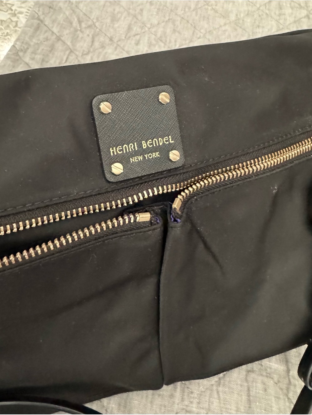 henri bendel Black Crossbody Bag with Gold Hardware